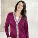 Pullover - Pullover in sehr weicher Qualität mit Modal – Farbe MAGENTA-ECRU – Ansicht 2 Pullover - Pullover in sehr weicher Qualität mit Modal, in Größe 038 bis 054, in Farbe JEANSBLAU-ECRU – Farbe MAGENTA-ECRU – Ansicht 2