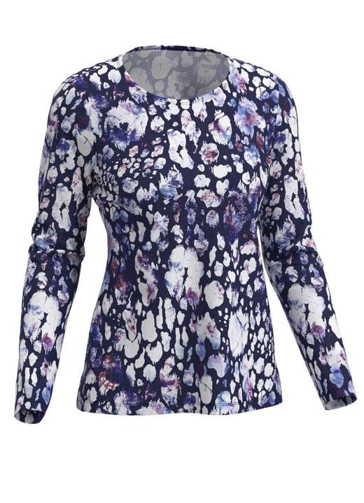 Klaus Modelle - Pullover in Feinstrick, in Größe 038 bis 054, in Farbe MARINE-WEISS-MULTICOLOR Ansicht 2