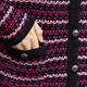 Strickjacken - Strickjacke in Jacquard-Dessin, in Größe 038 bis 054, in Farbe SCHWARZ-FUCHSIA-WEISS – Farbe SCHWARZ-FUCHSIA-WEISS – Ansicht 2