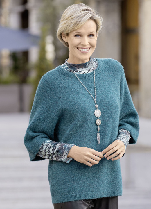 Basics - Pullover in superflauschiger Qualität Ansicht 4 Basics - Pullover in superflauschiger Qualität, in Größe L(44/46) bis XXL(52/54), in Farbe MAGENTA MELIERT Ansicht 4