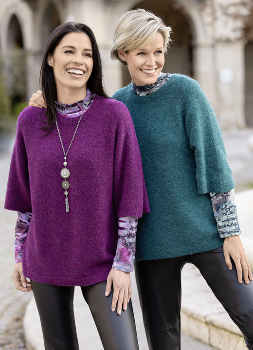 Basics - Pullover in superflauschiger Qualität Ansicht 5 Basics - Pullover in superflauschiger Qualität, in Größe L(44/46) bis XXL(52/54), in Farbe MAGENTA MELIERT Ansicht 5