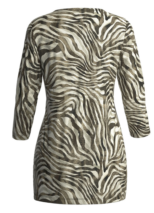 Pullover & Strickmode - Strick-Tunika in Feinstrick, in Größe L(44/46) bis XXL(52/54), in Farbe ECRU-GRÜN-BEIGE Ansicht 3