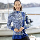 Langarm - Shirt mit farbbrillantem Allover-Dessin in 2 Farben – Farbe ROYALBLAU-SCHWARZ-TAUPE Langarm - Shirt mit farbbrillantem Allover-Dessin in 2 Farben, in Größe 036 bis 052, in Farbe ROYALBLAU-SCHWARZ-TAUPE