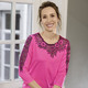 34-Arm - Shirt mit aufwendig bestücktem Tüll in 3 Farben – Farbe FUCHSIA 34-Arm - Shirt mit aufwendig bestücktem Tüll in 3 Farben, in Größe 036 bis 052, in Farbe BLEU
