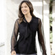 Langarm - 2-teiliges Set bestehend aus Shirt und Trägershirt – Farbe SCHWARZ – Ansicht 3 Langarm - 2-teiliges Set bestehend aus Shirt und Trägershirt, in Größe 036 bis 052, in Farbe SCHWARZ – Farbe SCHWARZ – Ansicht 3