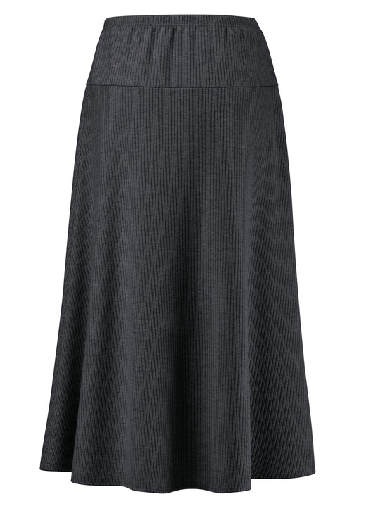 Uni - Rock in bequemer Schlupfform, in Größe 018 bis 054, in Farbe ANTHRAZIT MELIERT Ansicht 3