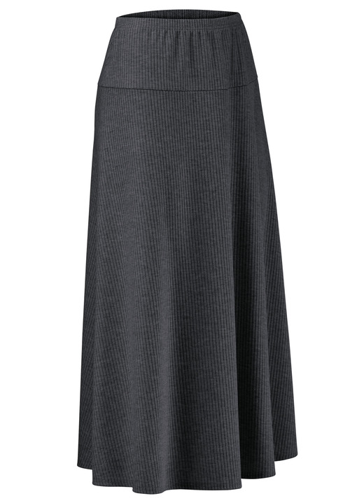 Uni - Rock in bequemer Schlupfform, in Größe 018 bis 054, in Farbe ANTHRAZIT MELIERT Ansicht 2