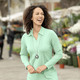 Basics - Shirt-Tunika mit Hemdkragen – Farbe MINT – Ansicht 2 Basics - Shirt-Tunika mit Hemdkragen, in Größe 036 bis 054, in Farbe MINT – Farbe MINT – Ansicht 2
