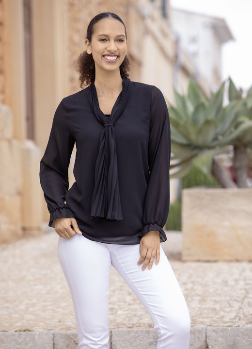 Basics - Tunika mit Bindeschluppe, in Größe 036 bis 052, in Farbe ROT Ansicht 5