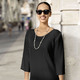 Basics - Tunika aus duftigem Plisseé – Farbe SCHWARZ – Ansicht 6 Basics - Tunika aus duftigem Plisseé, in Größe 036 bis 052, in Farbe ECRU – Farbe SCHWARZ – Ansicht 6
