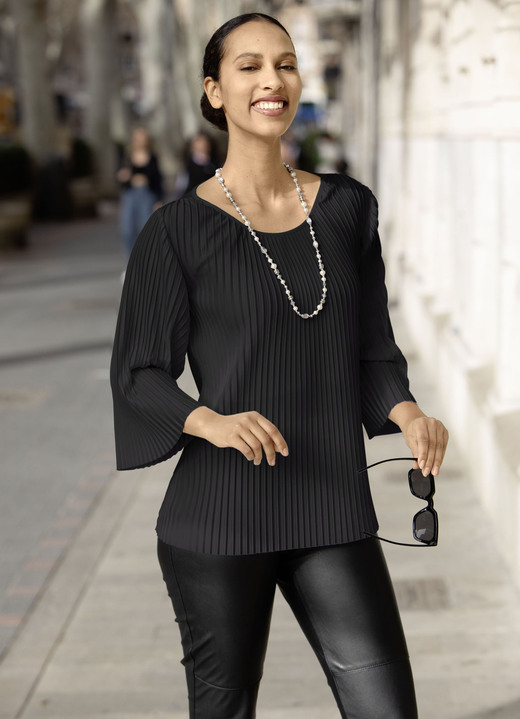 Basics - Tunika aus duftigem Plisseé, in Größe 036 bis 052, in Farbe ECRU Ansicht 5