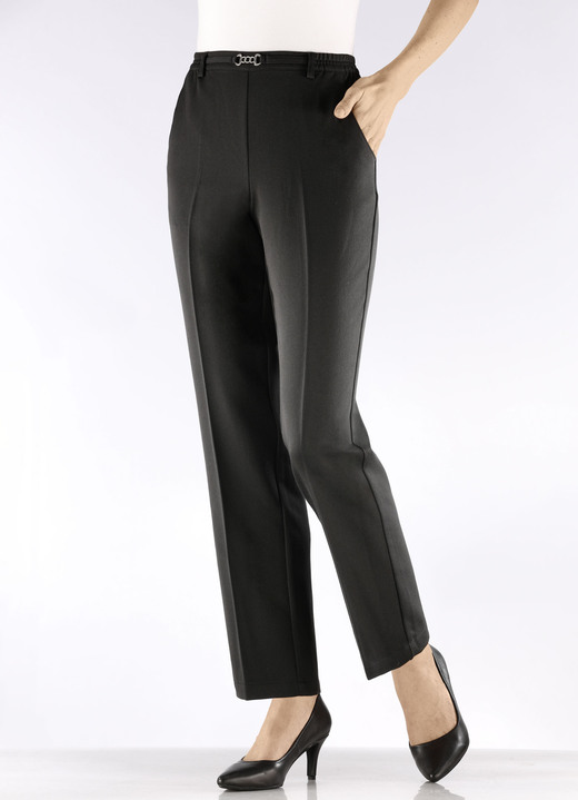 Hosen in Schlupfform - Hose mit schmückendem Zierteil , in Größe 019 bis 054, in Farbe SCHWARZ Ansicht 3