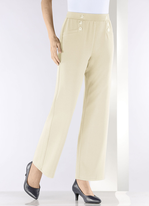 Hosen in Schlupfform - Hose mit dekorativen Zierknöpfen, in Größe 019 bis 054, in Farbe AQUA Ansicht 18