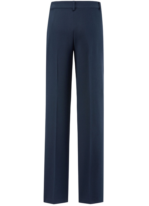 Hosen mit Knopf- und Reißverschluss - Hose mit silberfarbener Kontrastpaspel, in Größe 019 bis 054, in Farbe MARINE Ansicht 2