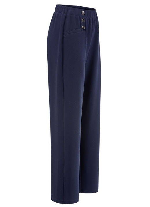 Hosen in Schlupfform - Hose mit dekorativen Zierknöpfen, in Größe 019 bis 054, in Farbe MARINE Ansicht 1