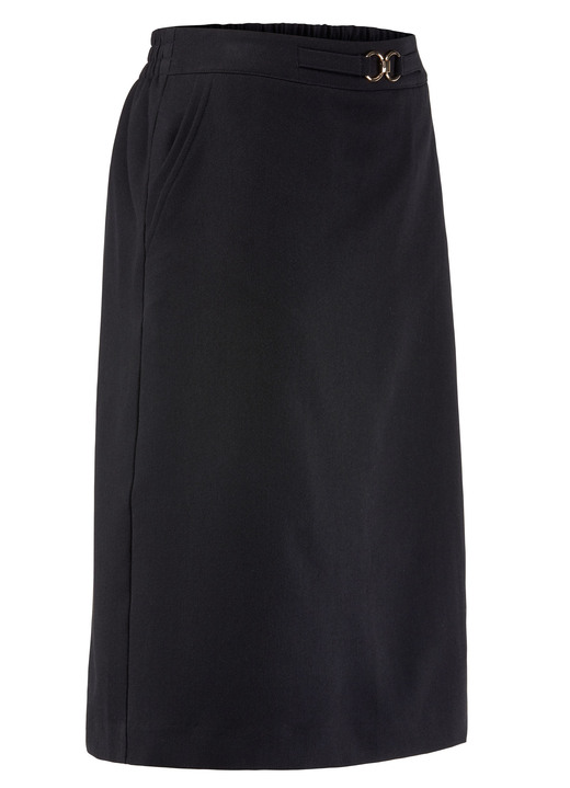 Uni - Rock in schmaler Schnittführung, in Größe 036 bis 054, in Farbe GRAU MELIERT Ansicht 5