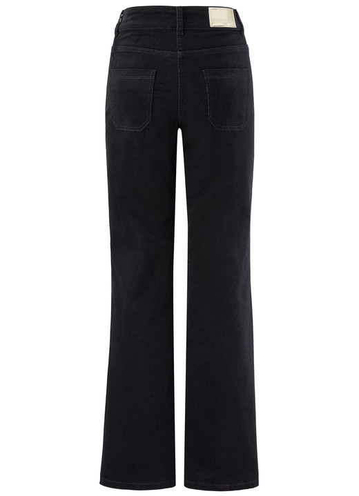 Hosen mit Knopf- und Reißverschluss - Cordhose mit weitem Beinverlauf, in Größe 017 bis 050, in Farbe SCHWARZ Ansicht 2