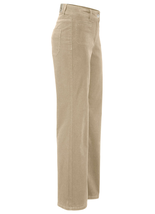 Hosen mit Knopf- und Reißverschluss - Cordhose mit weitem Beinverlauf, in Größe 017 bis 050, in Farbe CAMEL Ansicht 1