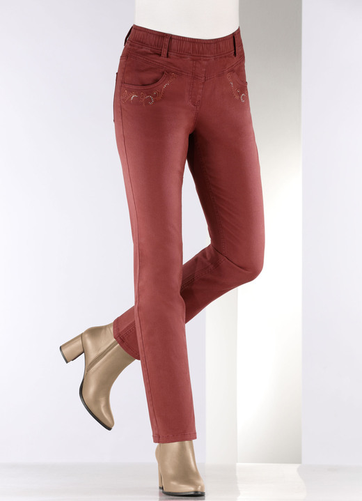 Hosen in Schlupfform - Hose mit funkelnden Glitzersteinchen, in Größe 018 bis 052, in Farbe FUCHSIA Ansicht 7