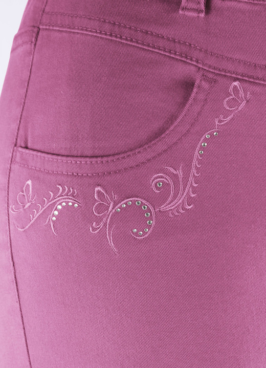 Hosen in Schlupfform - Hose mit funkelnden Glitzersteinchen, in Größe 018 bis 052, in Farbe FUCHSIA Ansicht 4