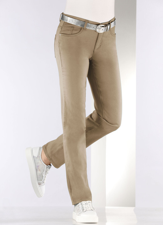 Hosen mit Knopf- und Reißverschluss - Softe Hose in 5-Pocket-Form, in Größe 017 bis 050, in Farbe PETROL Ansicht 11