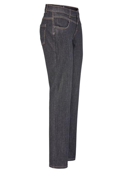 Hosen mit Knopf- und Reißverschluss - Magic-Jeans mit figurformendem Jeanssattel, in Größe 017 bis 052, in Farbe SCHWARZ Ansicht 1
