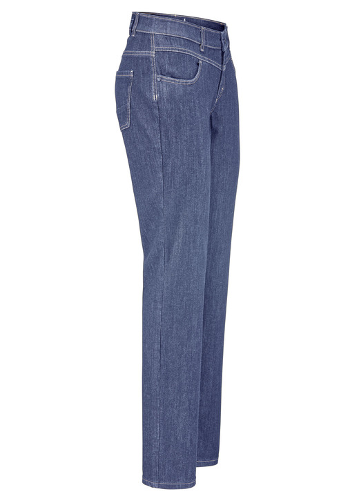Hosen mit Knopf- und Reißverschluss - Magic-Jeans mit figurformendem Jeanssattel, in Größe 017 bis 052, in Farbe JEANSBLAU Ansicht 1