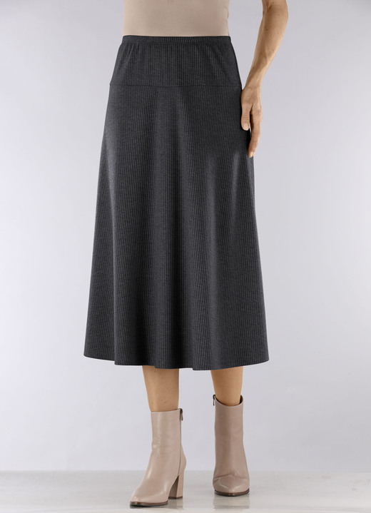 Uni - Rock in bequemer Schlupfform, in Größe 018 bis 054, in Farbe BEIGE MELIERT Ansicht 7