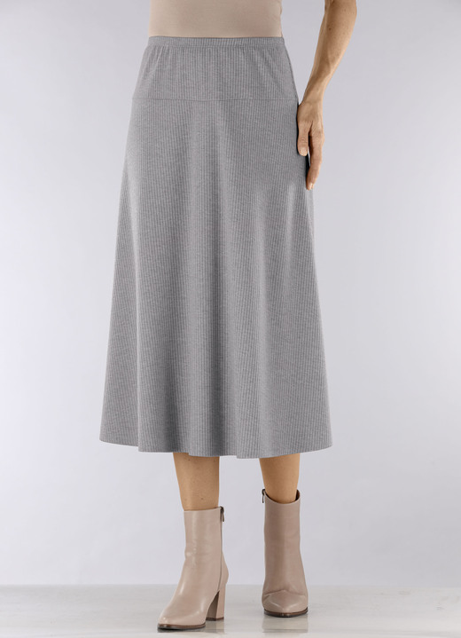 Uni - Rock in bequemer Schlupfform, in Größe 018 bis 054, in Farbe ANTHRAZIT MELIERT Ansicht 7