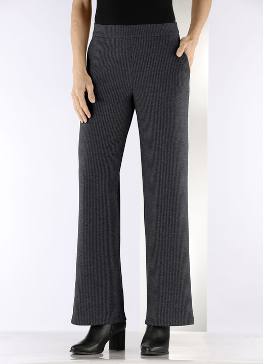 Hosen in Schlupfform - Hose in Palazzo-Form, in Größe 018 bis 054, in Farbe GRAU MELIERT Ansicht 11
