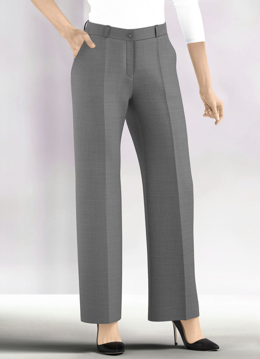 Hosen mit Knopf- und Reißverschluss - Hose mit weitem Beinverlauf, in Größe 019 bis 054, in Farbe RAUCHBLAU Ansicht 2