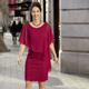 Basics - Kleid in 2-in-1-Optik, in Größe 036 bis 050, in Farbe BORDEAUX – Farbe BORDEAUX – Ansicht 2