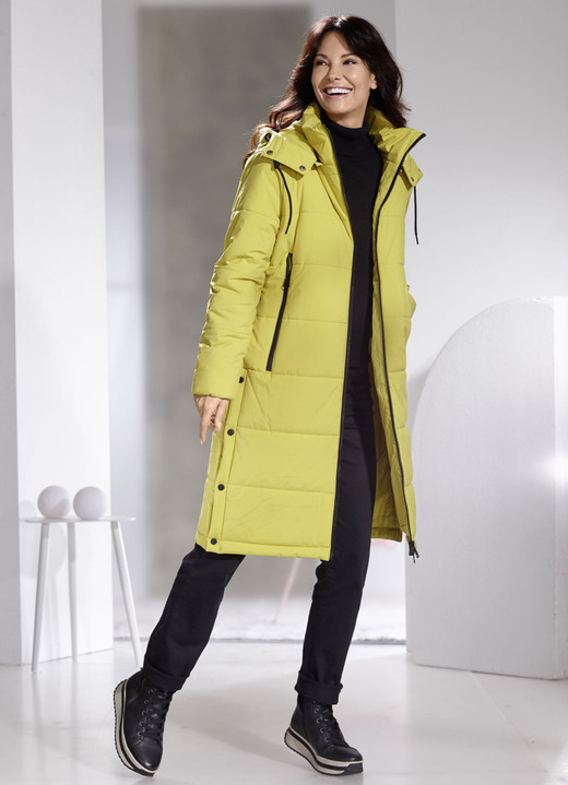 Wintermäntel - Mantel mit abnehmbarer Kapuze, in Größe 034 bis 052, in Farbe LIMETTE Ansicht 4