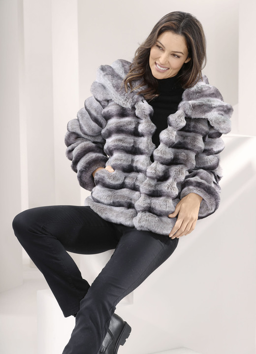 Kunstpelzjacken - Jacke aus Kunstpelz Ansicht 2 Kunstpelzjacken - Jacke aus Kunstpelz, in Größe 034 bis 048, in Farbe GRAU-ANTHRAZIT Ansicht 2