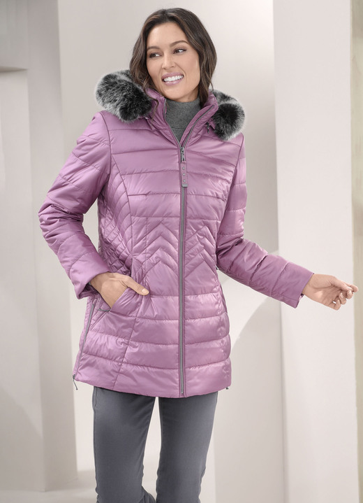 Winterjacken - Jacke mit abnehmbarem Kunstpelz-Besatz Ansicht 3 Winterjacken - Jacke mit abnehmbarem Kunstpelz-Besatz, in Größe 036 bis 054, in Farbe GRAU Ansicht 3