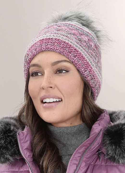 Mützen & Hüte - Interessante Damen-Mütze, mit Bommel, in Farbe BLAU Ansicht 4