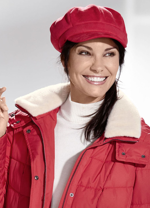 Damenmode - Elegante Damen-Ballonmütze, mit rückwärtigem Elastikeinsatz, in Farbe ROT Ansicht 1