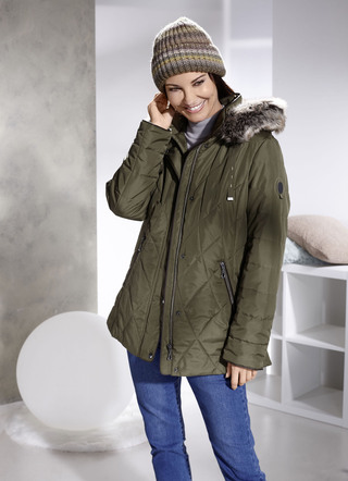 Jacke mit abnehmbarer Kunstpelz-Besatz