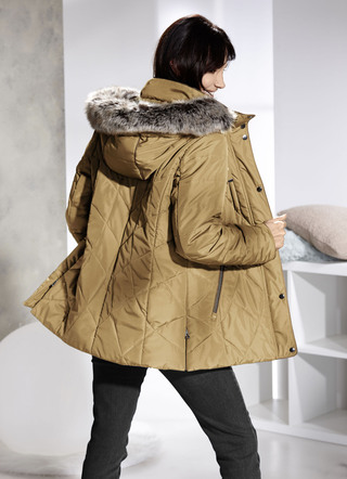 Jacke mit abnehmbarer Kunstpelz-Besatz