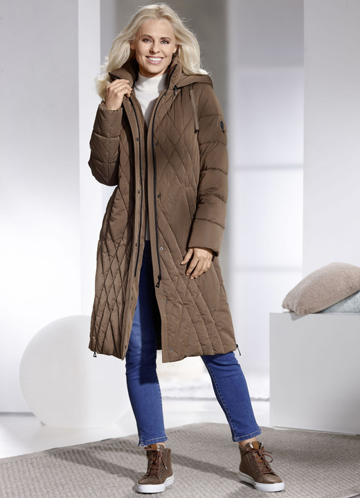 Wintermäntel - Mantel mit abnehmbarer Kapuze, in Größe 036 bis 052, in Farbe WALNUSS Ansicht 2