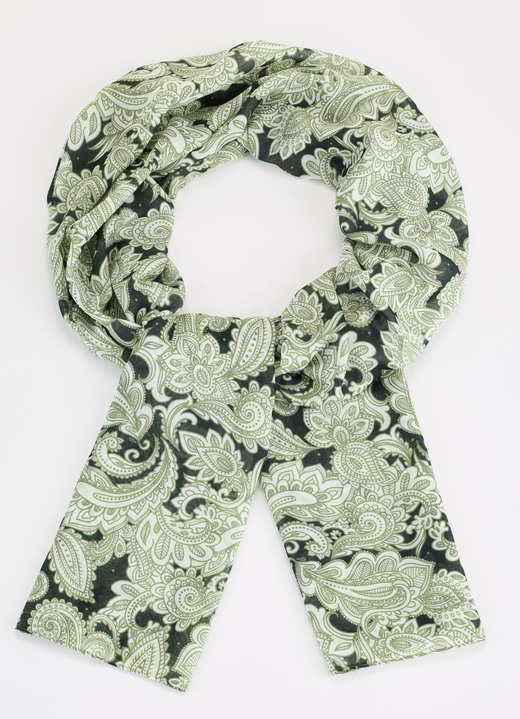 Schals - Schal mit Fantasiedessin, in Farbe OLIV-LINDGRÜN-KHAKI Ansicht 1