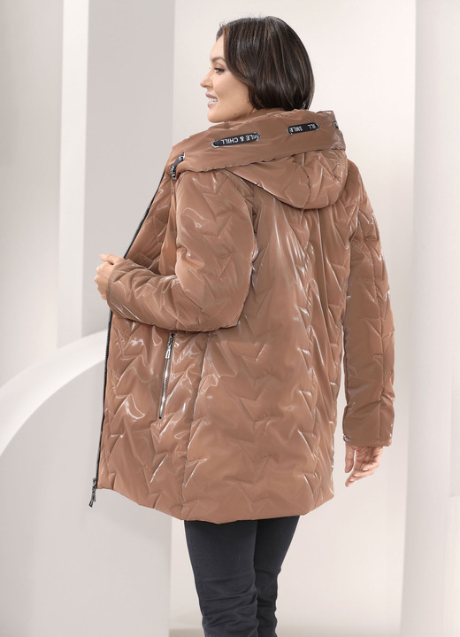 Winterjacken - Jacke in topmodischer Lackoptik Ansicht 3 Winterjacken - Jacke in topmodischer Lackoptik, in Größe 036 bis 052, in Farbe BEIGE Ansicht 3