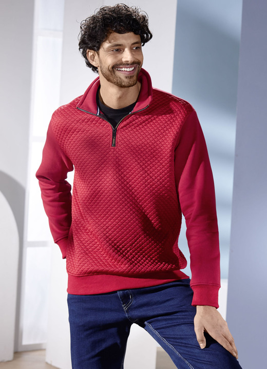 Sweatshirts - Troyer in 2 Farben Sweatshirts - Troyer in 2 Farben, in Größe 046 bis 062, in Farbe DUNKELROT