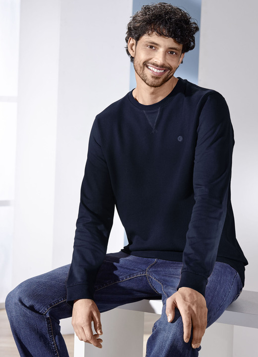Sweatshirts - Sweatshirt in 3 Farben, in Größe 3XL (64/66) bis XXL (60/62), in Farbe MARINE Ansicht 1