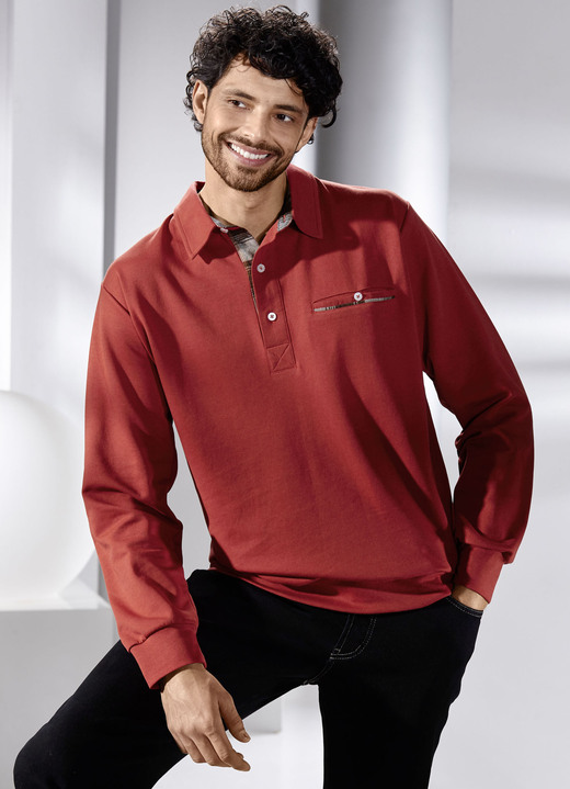 Sweatshirts - Poloshirt in 3 Farben, in Größe 046 bis 062, in Farbe DUNKELBLAU Ansicht 2