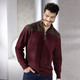 Gemustert - Stehkragenpullover mit Strukturmix – Farbe WEINROT-BRAUN MELIERT – Ansicht 2 Gemustert - Stehkragenpullover mit Strukturmix, in Größe 046 bis 062, in Farbe WEINROT-BRAUN MELIERT – Farbe WEINROT-BRAUN MELIERT – Ansicht 2