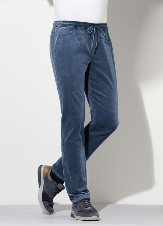Hosen - Schlupfcordhose mit Gummibund rundum in 3 Farben Hosen - Schlupfcordhose mit Gummibund rundum in 3 Farben, in Größe 024 bis 060, in Farbe JEANSBLAU