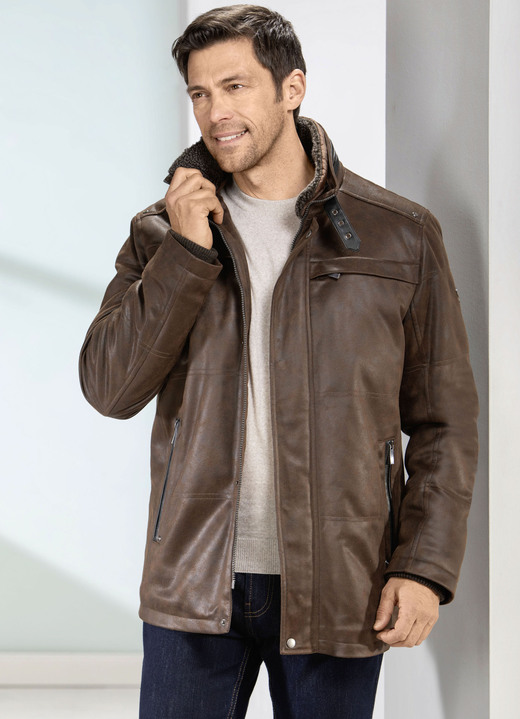 Jacken - Lederimitatjacke Jacken - Lederimitatjacke, in Größe 048 bis 062, in Farbe ANTIKBRAUN