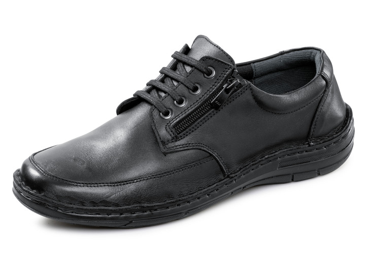 Slipper & Schnürschuhe - GINO GALANTE, klassische Herren-Schnürschuhe, mit herausnehmbarem Fußbett, in Größe 040 bis 046, in Farbe SCHWARZ Ansicht 1