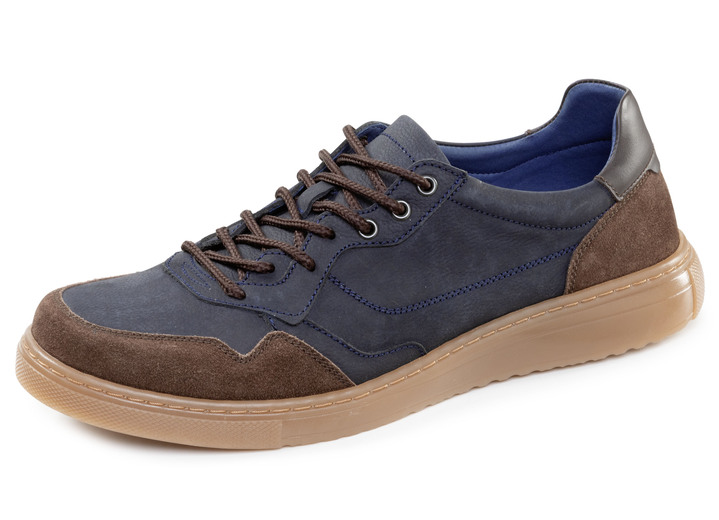 Slipper & Schnürschuhe - GINO GALANTE, klassische Herren-Schnürschuhe, mit herausnehmbarem Fußbett, in Größe 040 bis 046, in Farbe MARINE Ansicht 1